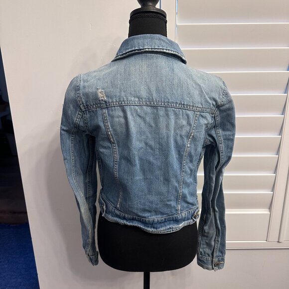 Women's Distressed Denim Jacket (M) - Picture 2 of 3